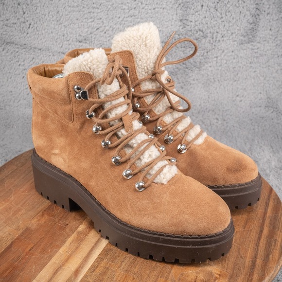 Marc Fisher Shoes - Marc Fisher LTD‎ Nairy Hiking Boot  Brown Suede Sz 9 M Gorpcore